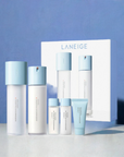 LANEIGE Water Bank Blue Hyaluronic Essence Toner & Emulsion Set (For Dry & Sensitive Skin)